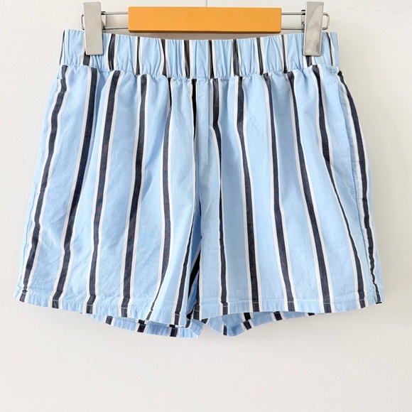 H&M Divided Blue Stripe Shirt and Shorts Set XXS Matching Co-Ord - Picture 12 of 16